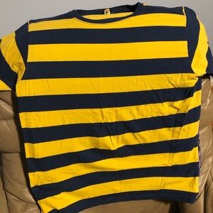 Large Striped Blue/Yellow Fangamer Tee(Earthbound)